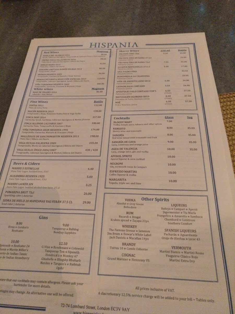 Menu - Hispania photo 3